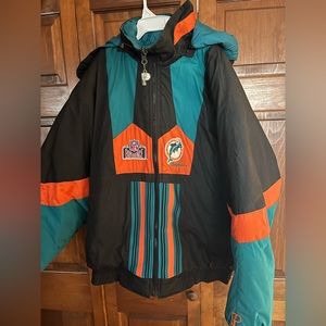 Vintage Miami Dolphins Starter Pro Player Jacket Reversible 90s NFL Rare